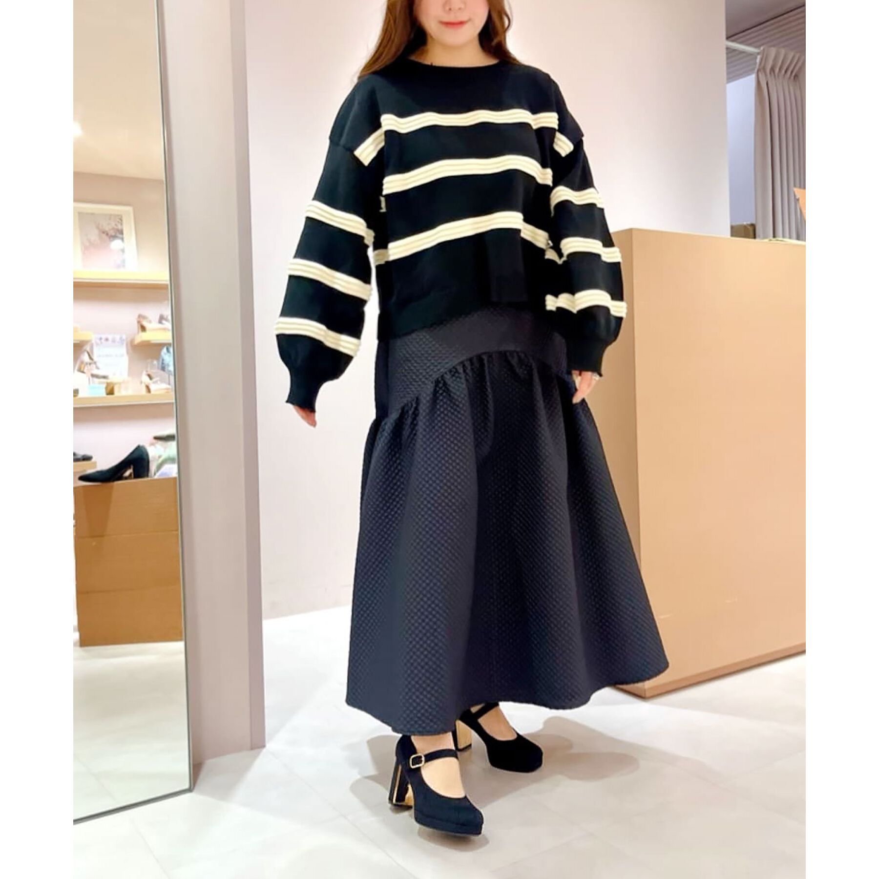 ESPERANZA「メッキプレートヒールストラップパンプス」|パンプス|