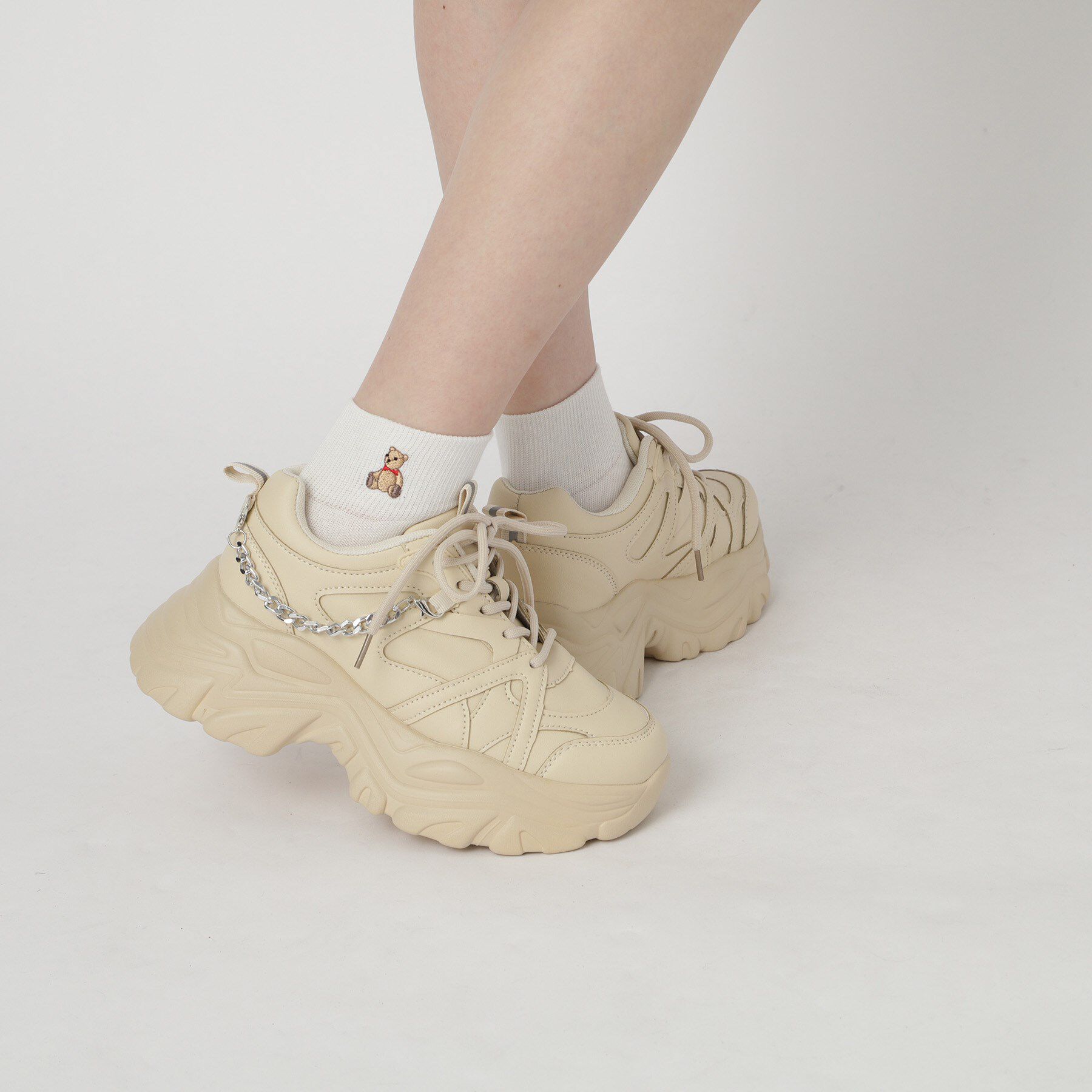 csT&P「【2WAYチェーン付き】軽量ボリュームソール厚底スニーカー」|スニーカー|