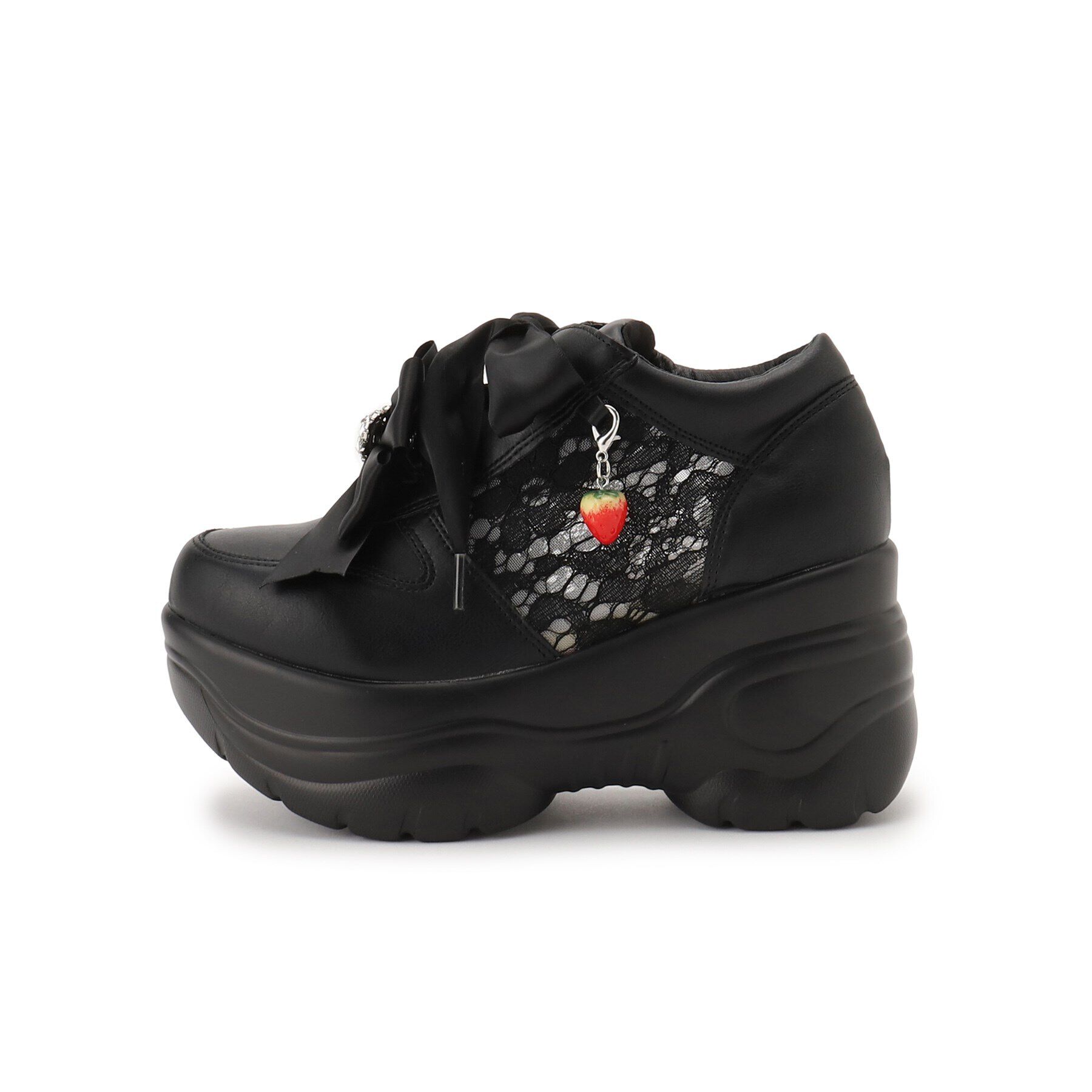 csT&P「取り外し自由♪マルチWAY厚底レースイチゴチャームスニーカー」|スニーカー|