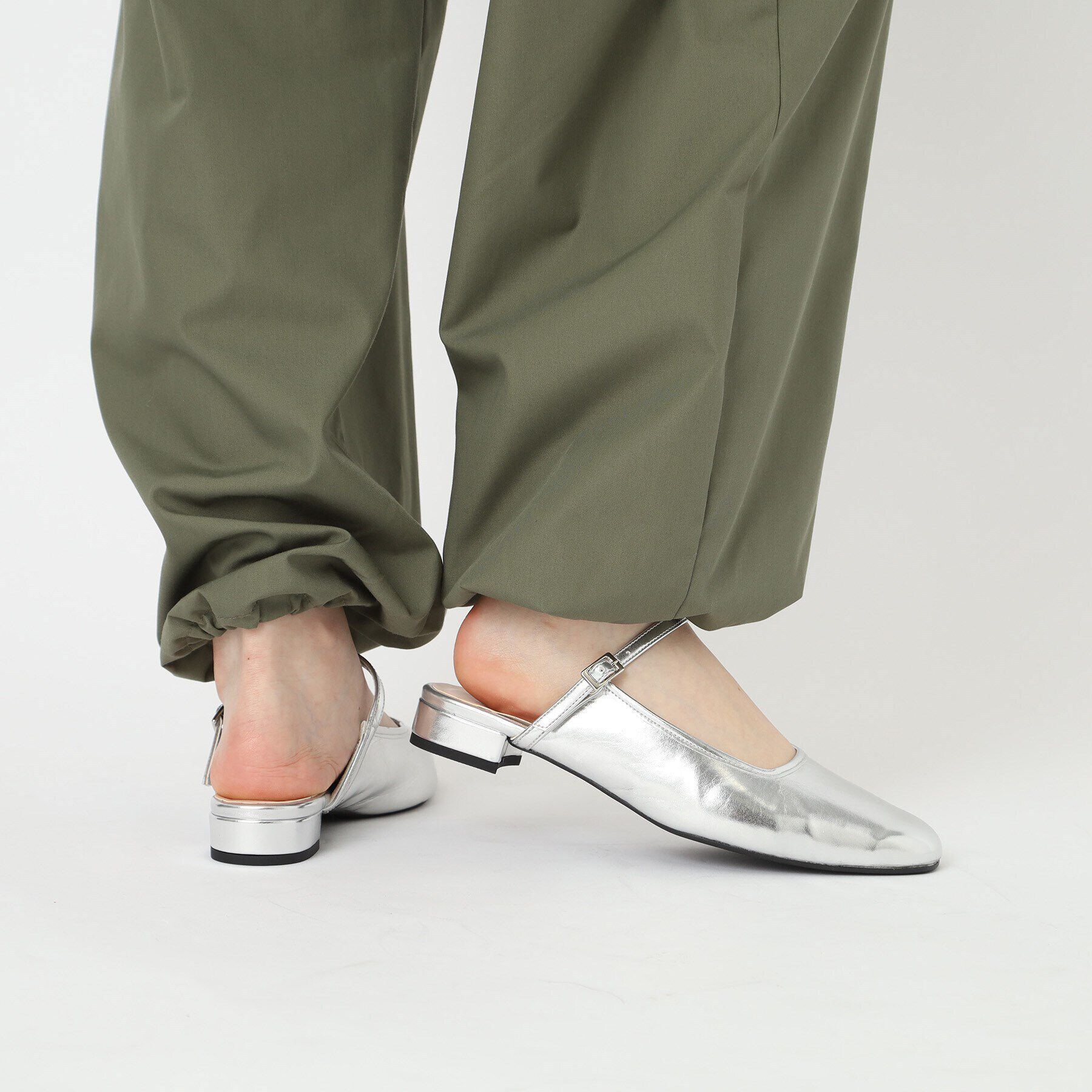 ESPERANZA「スクエアトゥフラットミュール」|サンダル|