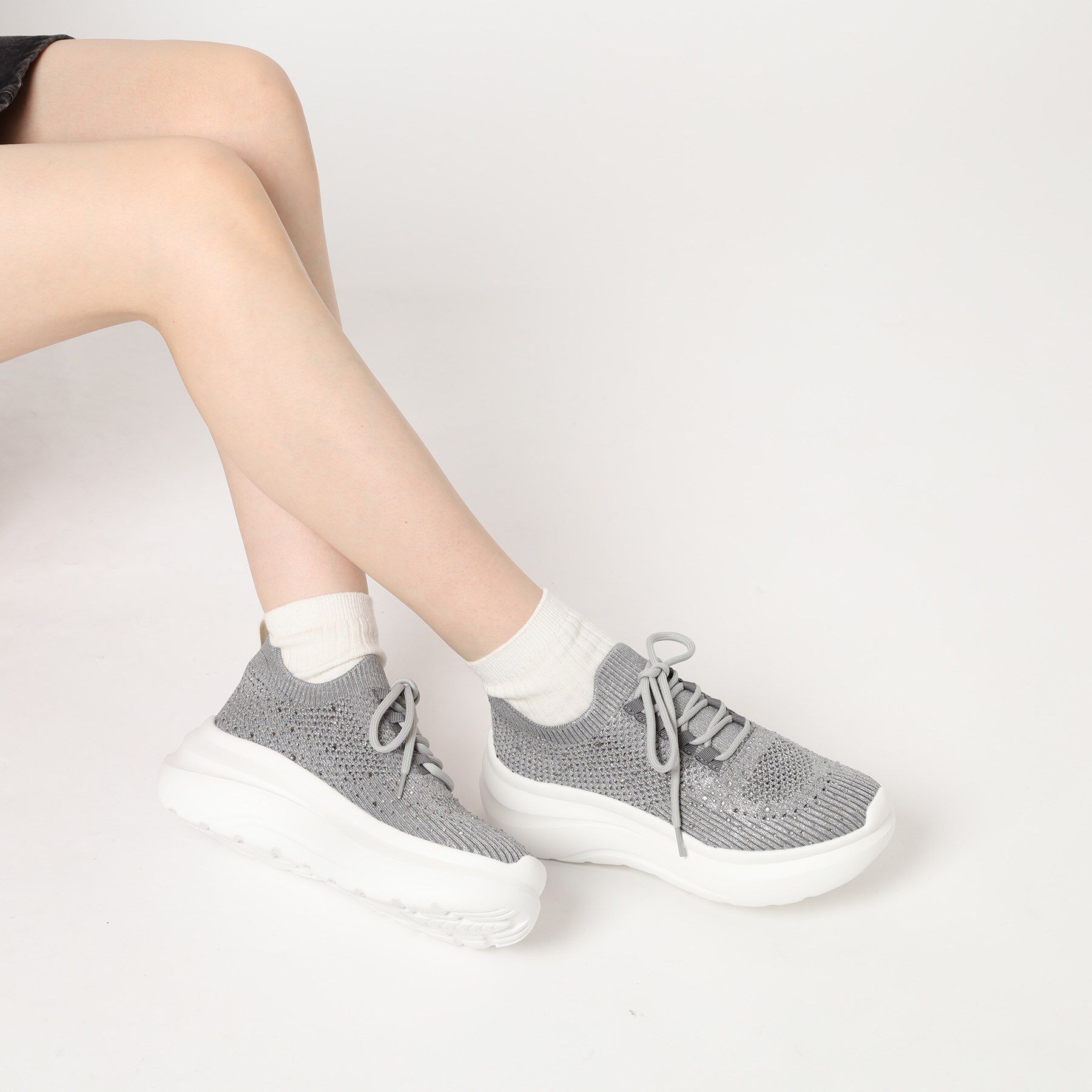 ESPERANZA「ラインストーンニットスニーカー」|スニーカー|