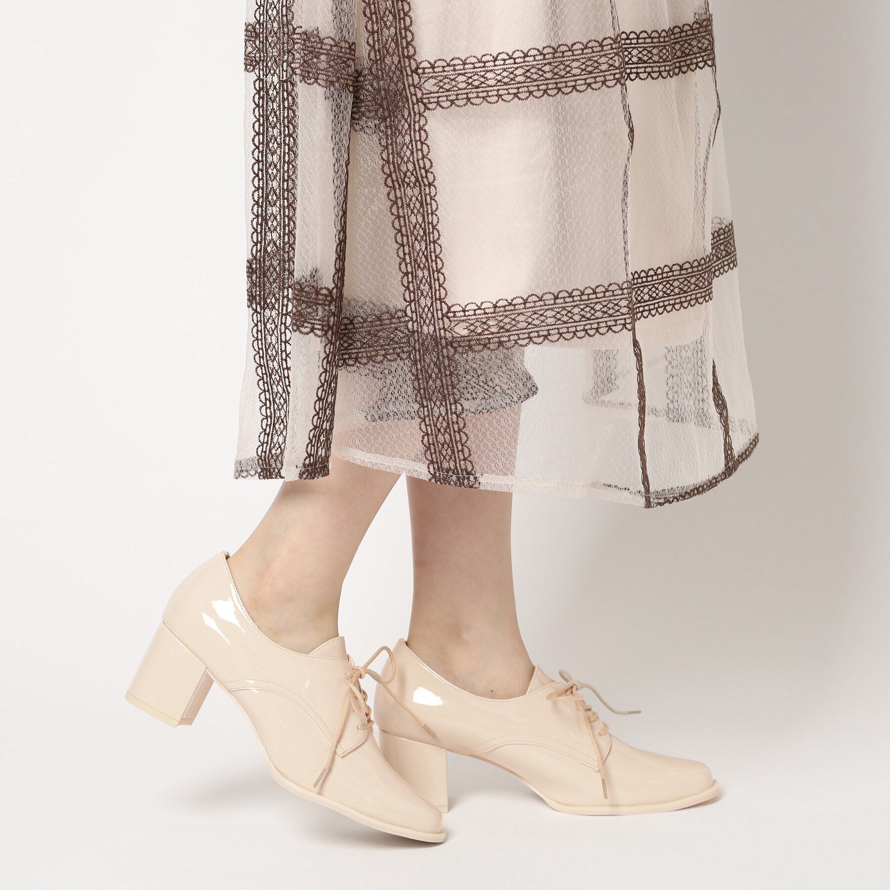 ESPERANZA「レースアップヒールパンプス/晴雨兼用」|パンプス|