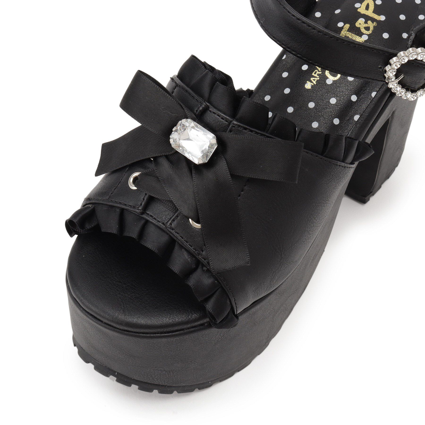 csT&P「地雷系 厚底リボンレースアップサンダル」|サンダル|