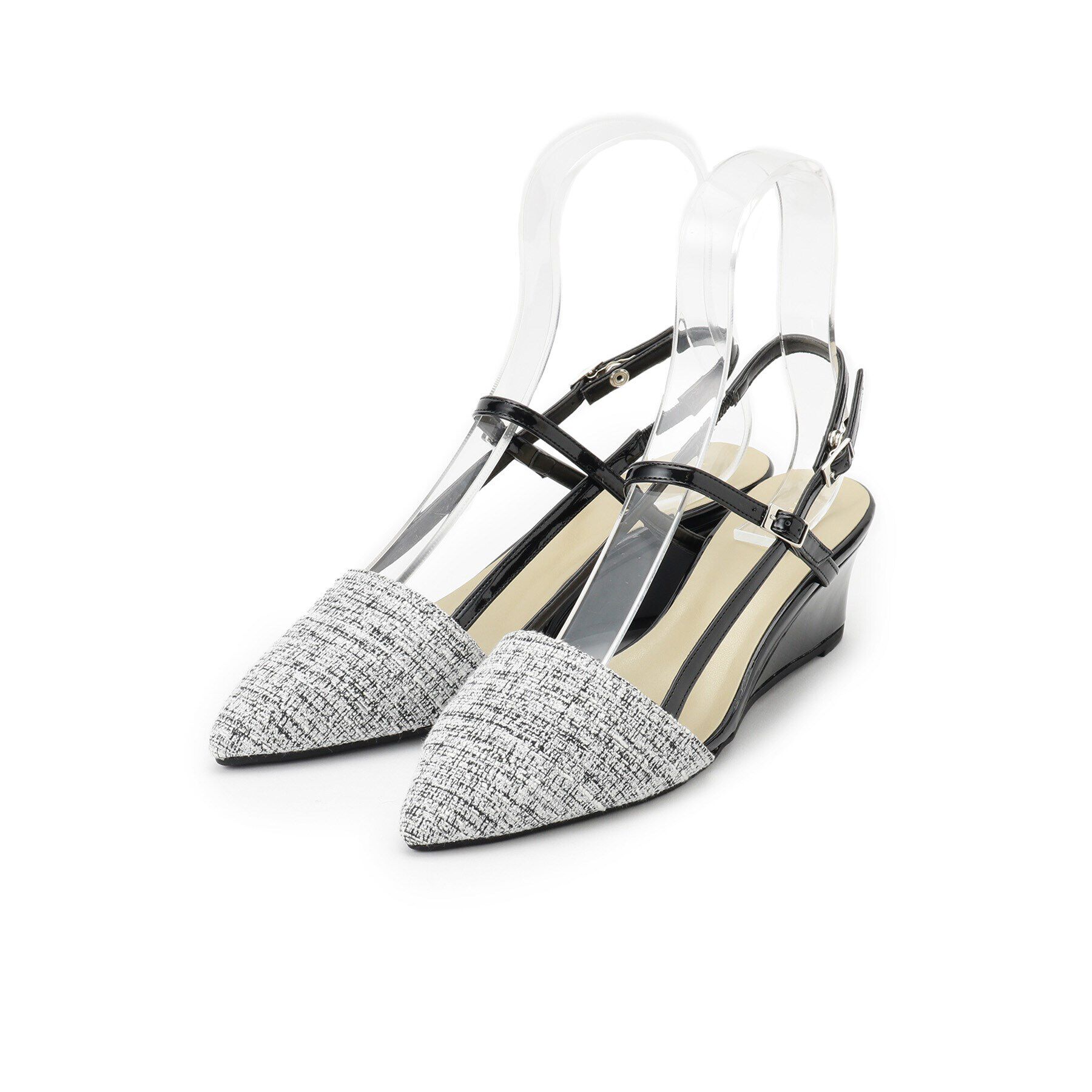 ESPERANZA「ウェッジソールバックストラップパンプス」|パンプス|ブラック(919)