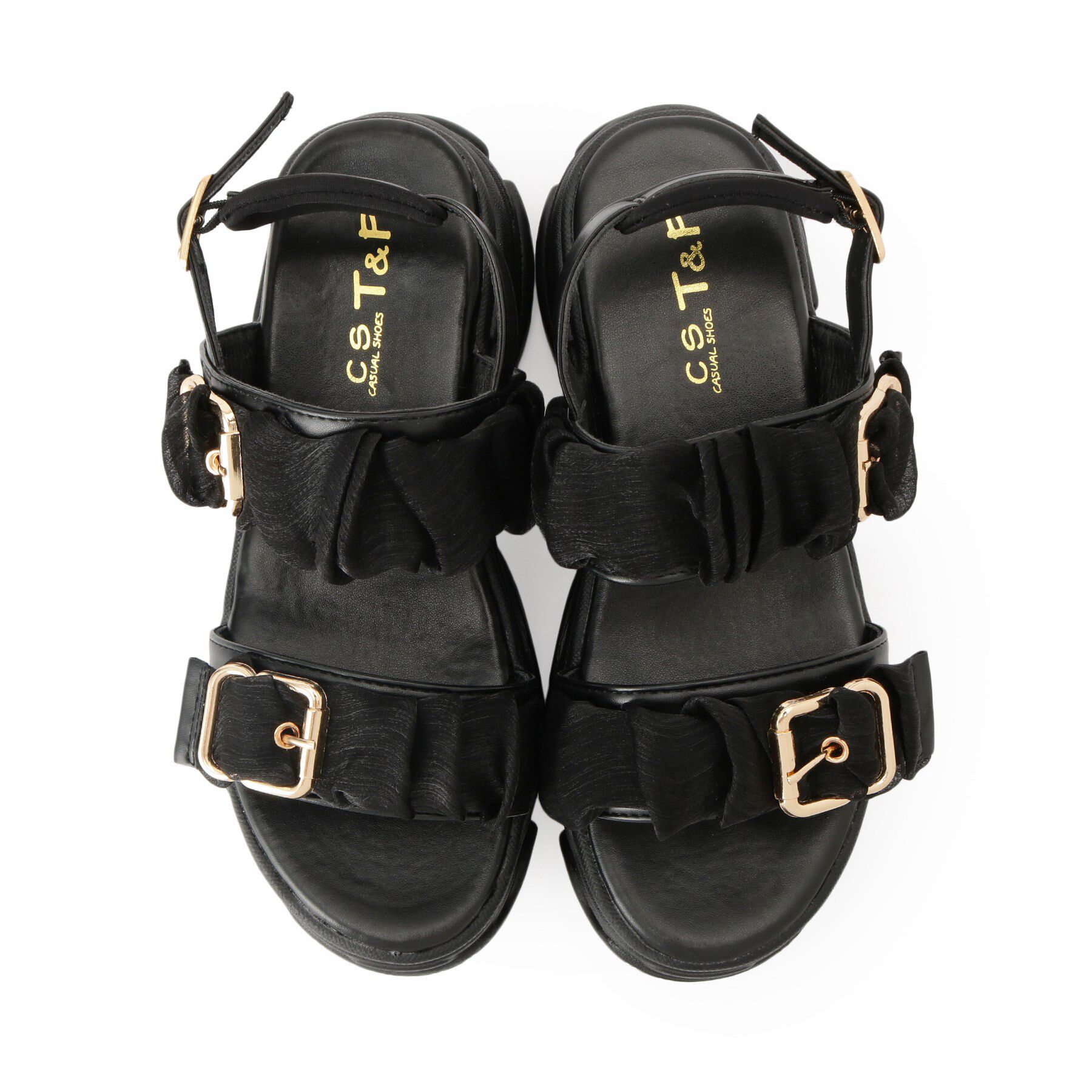 csT&P「ギャザーダブルベルトサンダル」|サンダル|