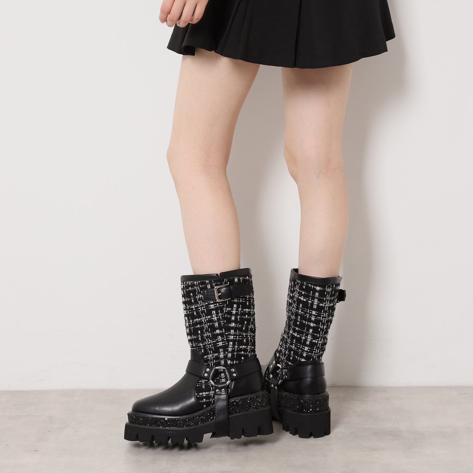 ESPERANZA「ダブルトラックソールエンジニアブーツ」|ショートブーツ|ブラック(919)