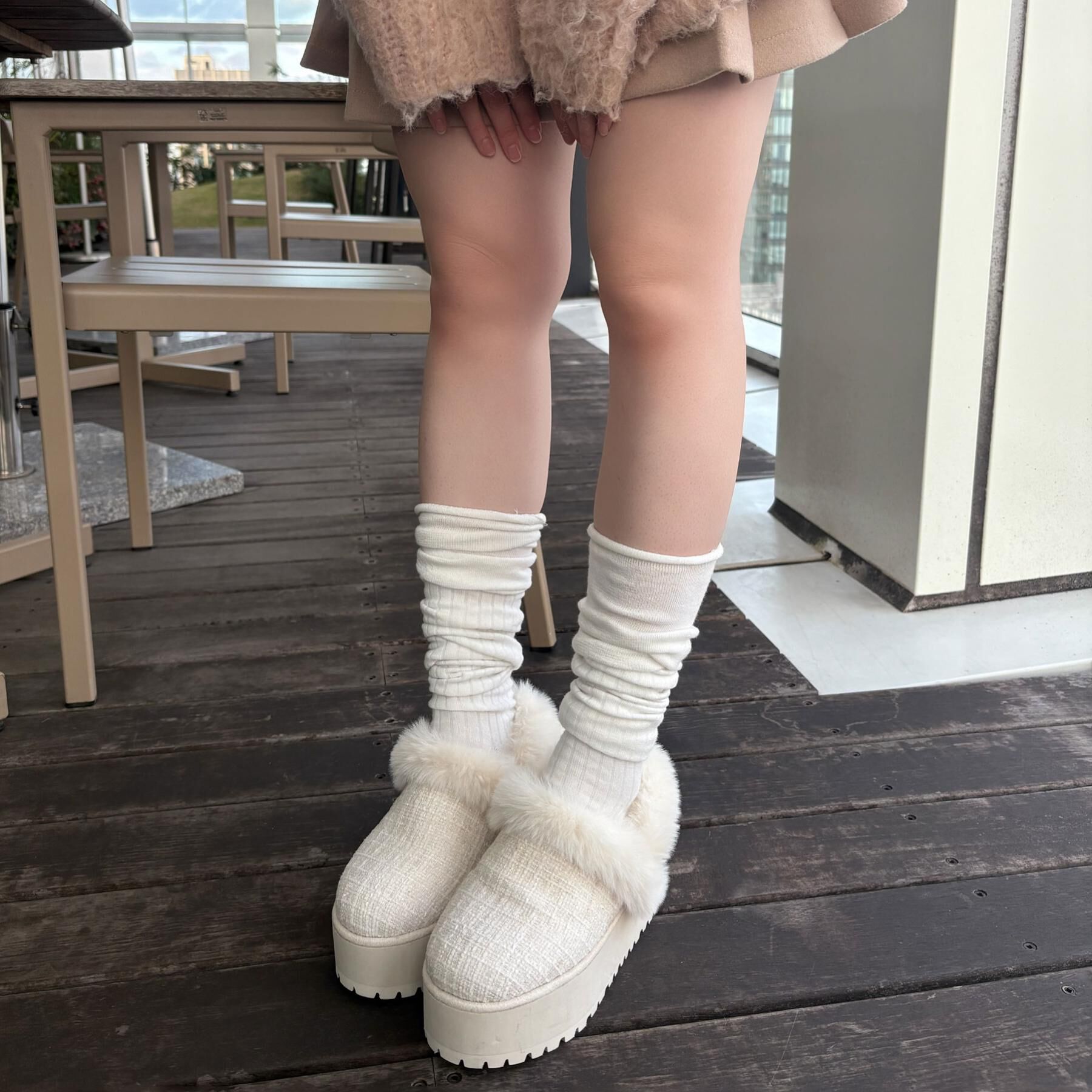 ESPERANZA「厚底2WAYフェイクムートンサボ」|ショートブーツ|