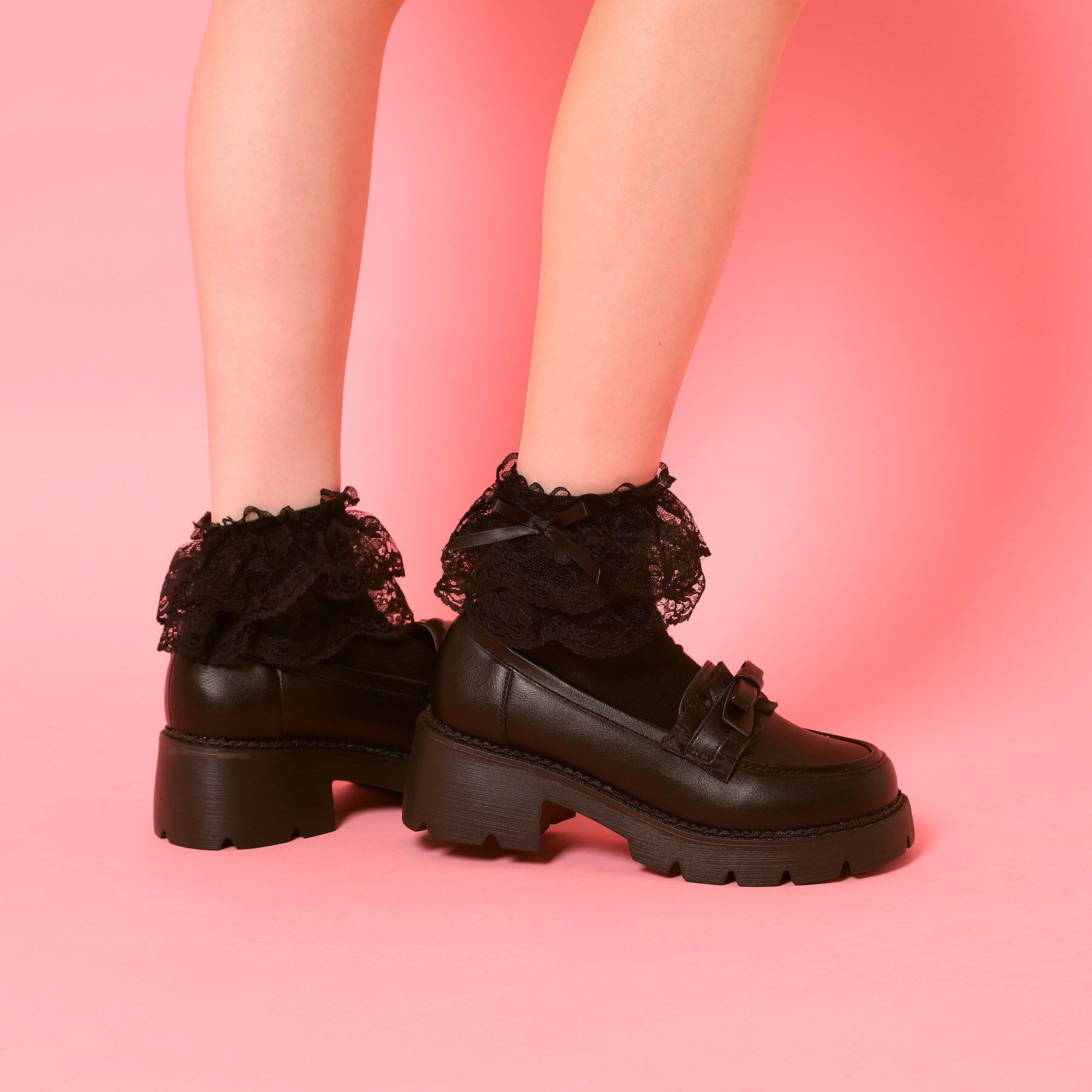 csT&P「フリル付きリボンローファー」|パンプス|