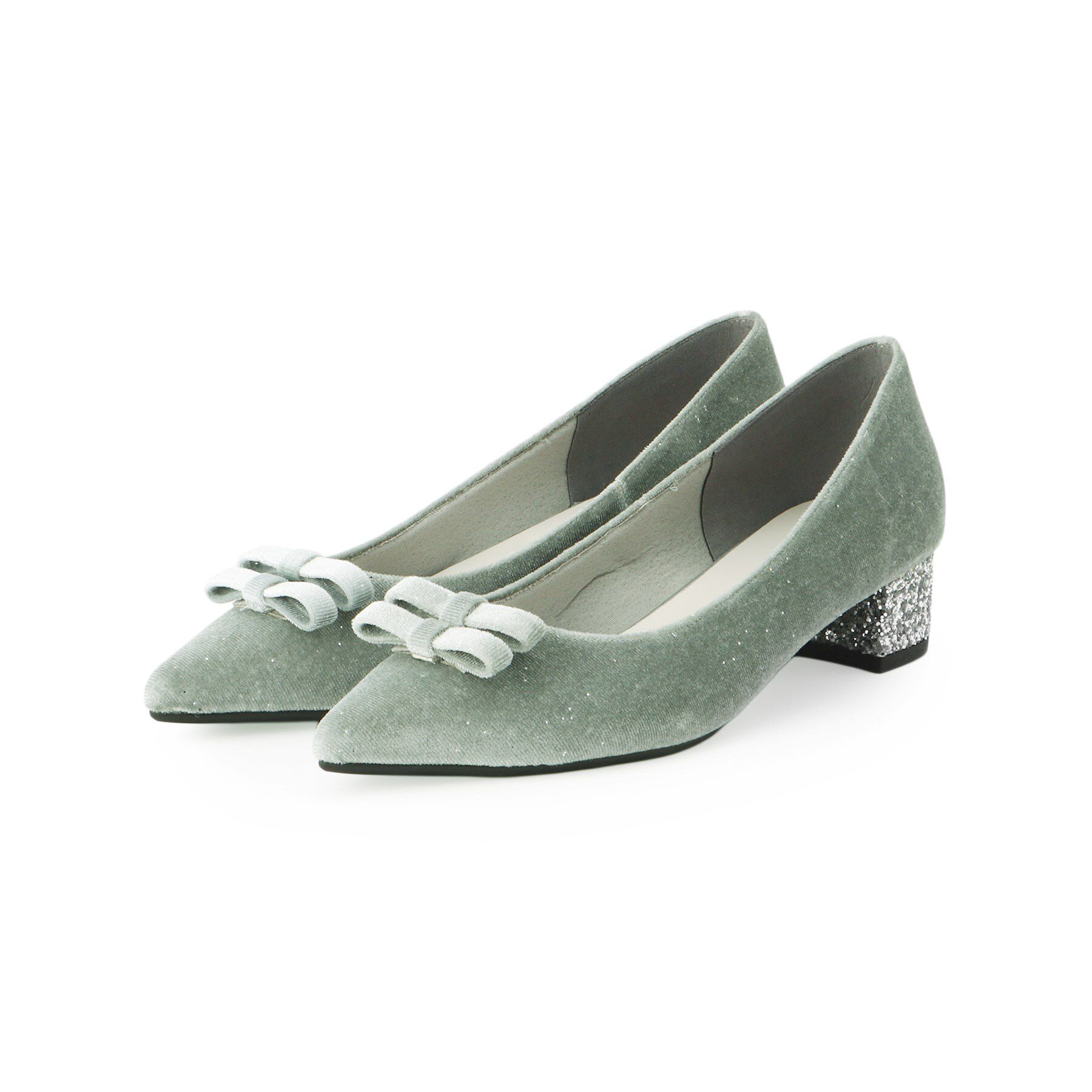 ESPERANZA「ラメベルベットダブルリボンパンプス」|パンプス|