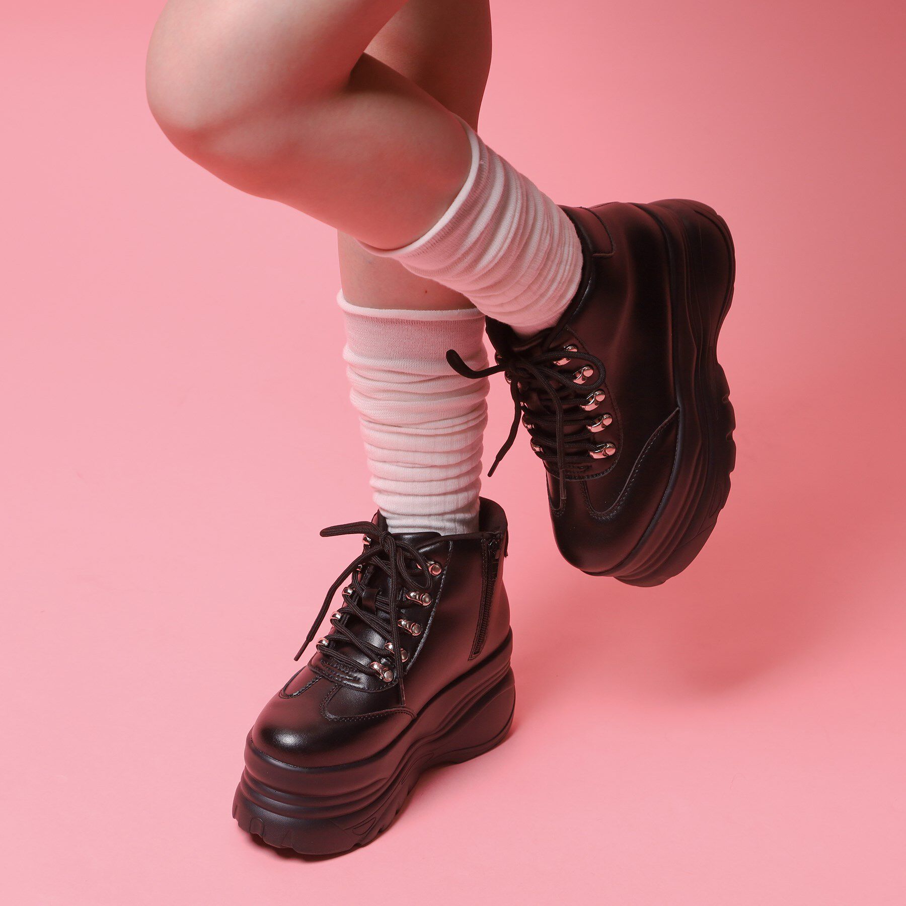 csT&P「厚底ハイカットスニーカー」|スニーカー|ブラック(019)