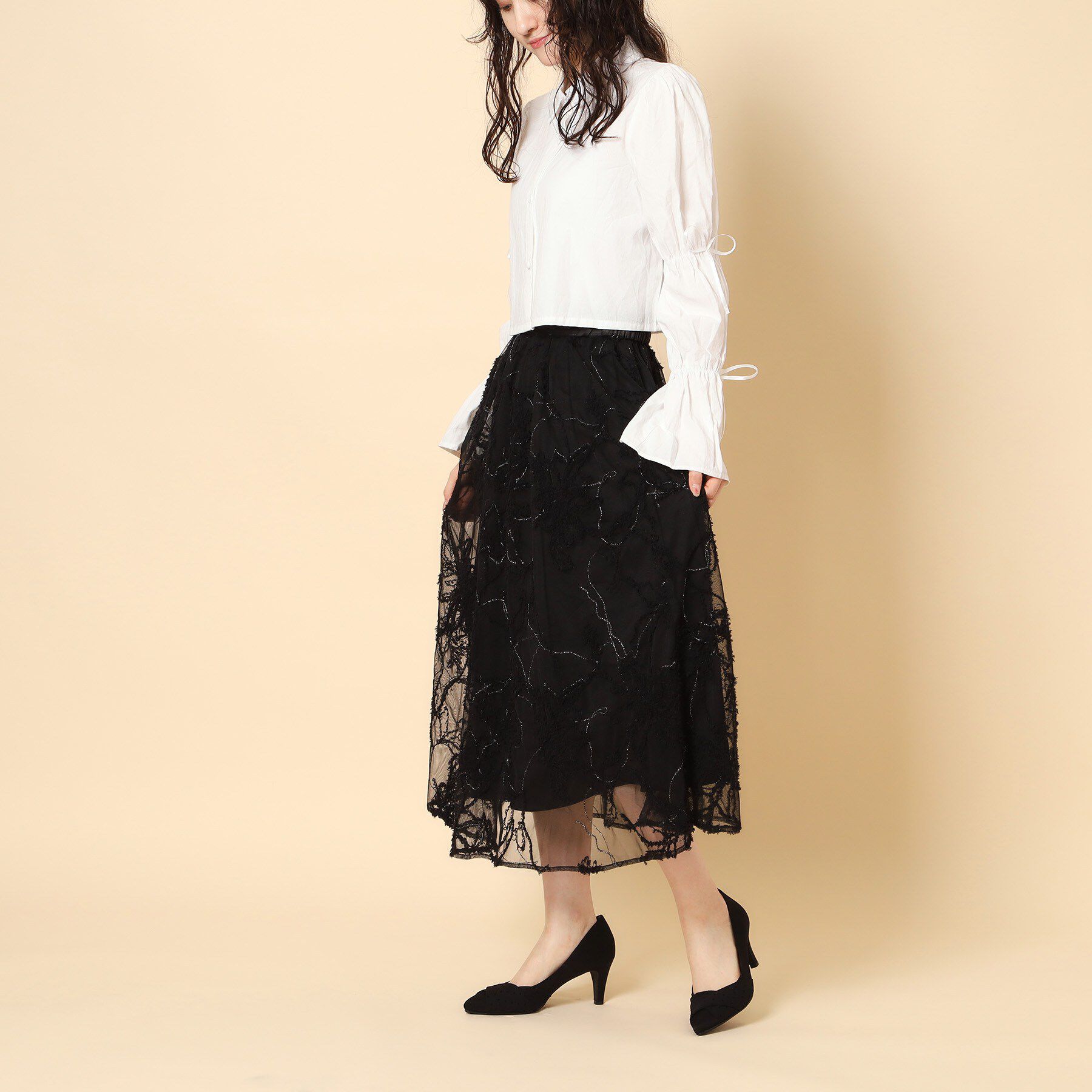 ESPERANZA「クロスシフォンリボンパンプス」|パンプス|