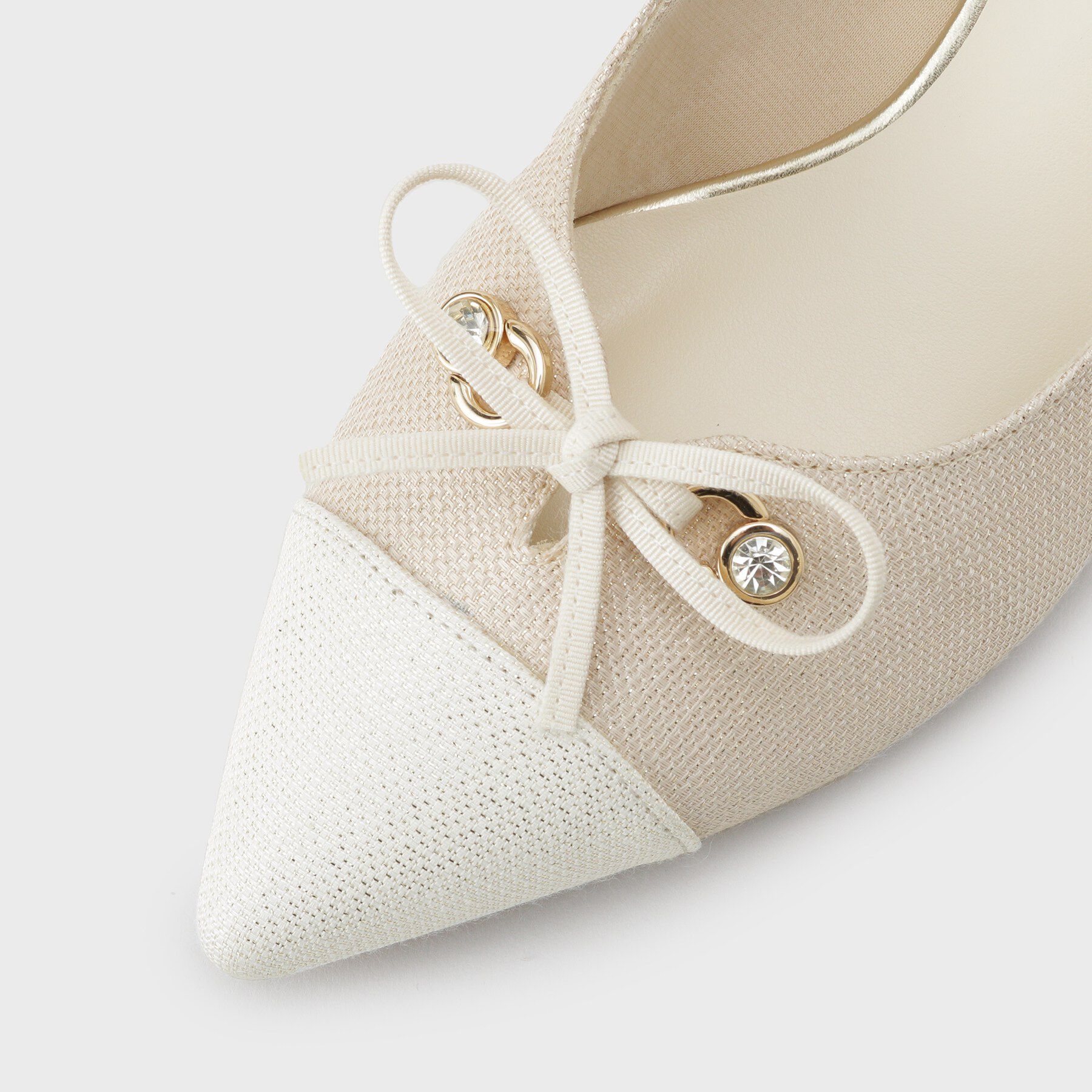 ESPERANZA「ビジューリボンポインテッドパンプス」|パンプス|