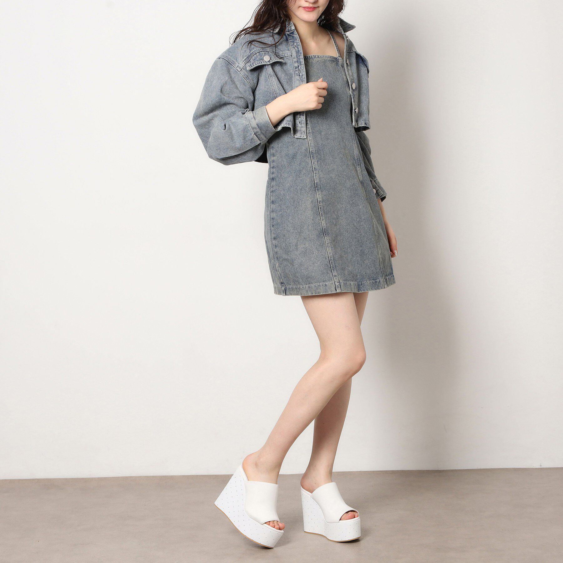 ESPERANZA「ラインストーンウエッジミュール」|サンダル|