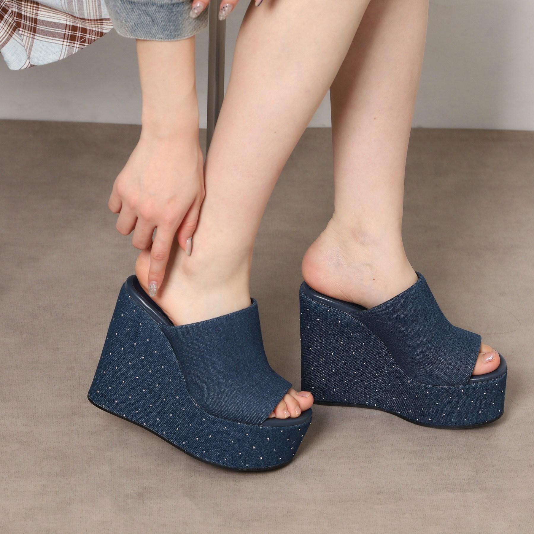 ESPERANZA「ラインストーンウエッジミュール」|サンダル|