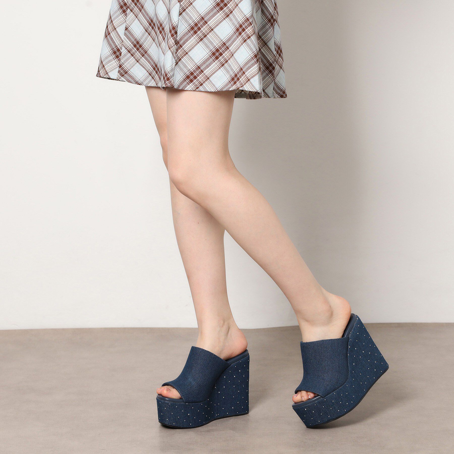 ESPERANZA「ラインストーンウエッジミュール」|サンダル|