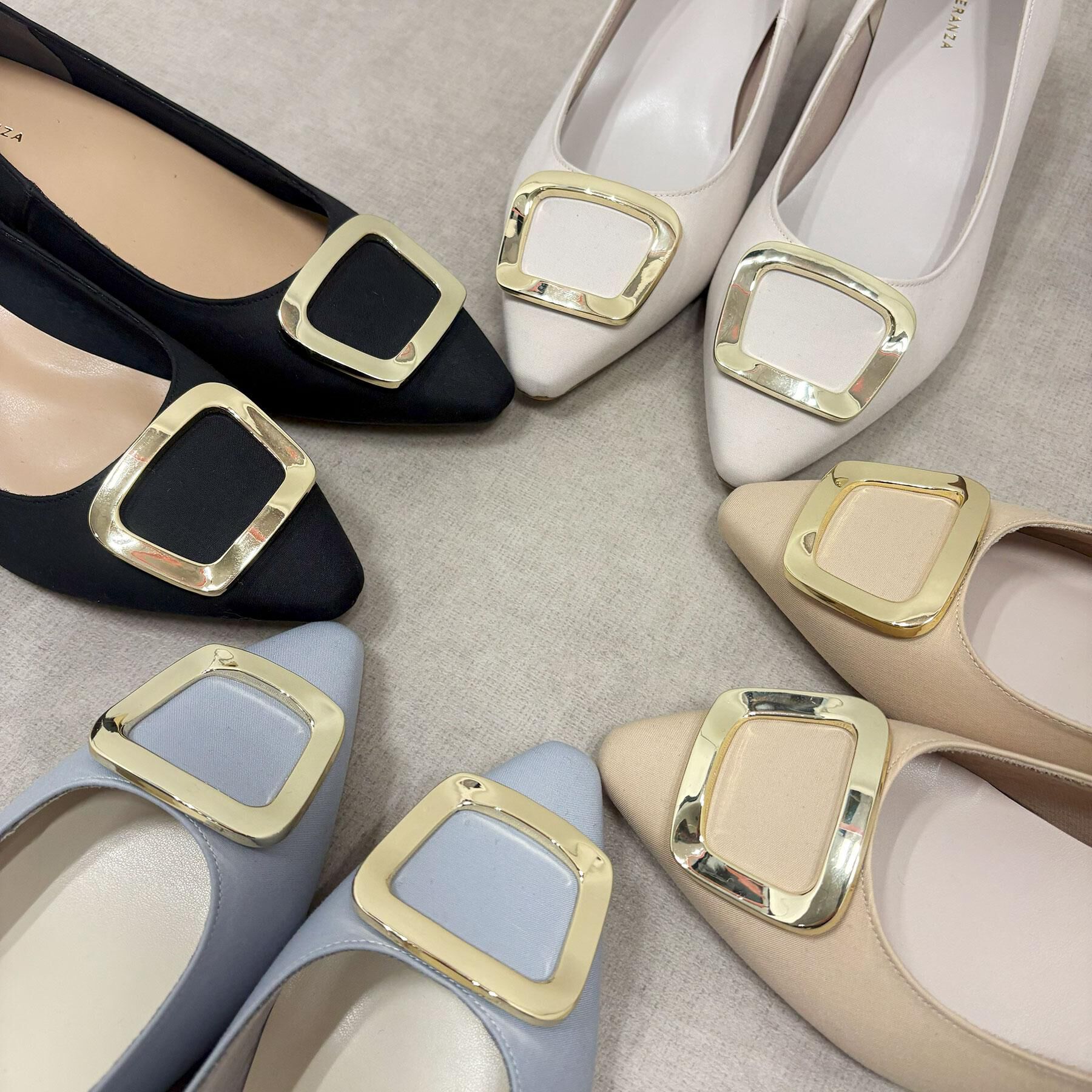 ESPERANZA「スクエアバックルパンプス」|パンプス|