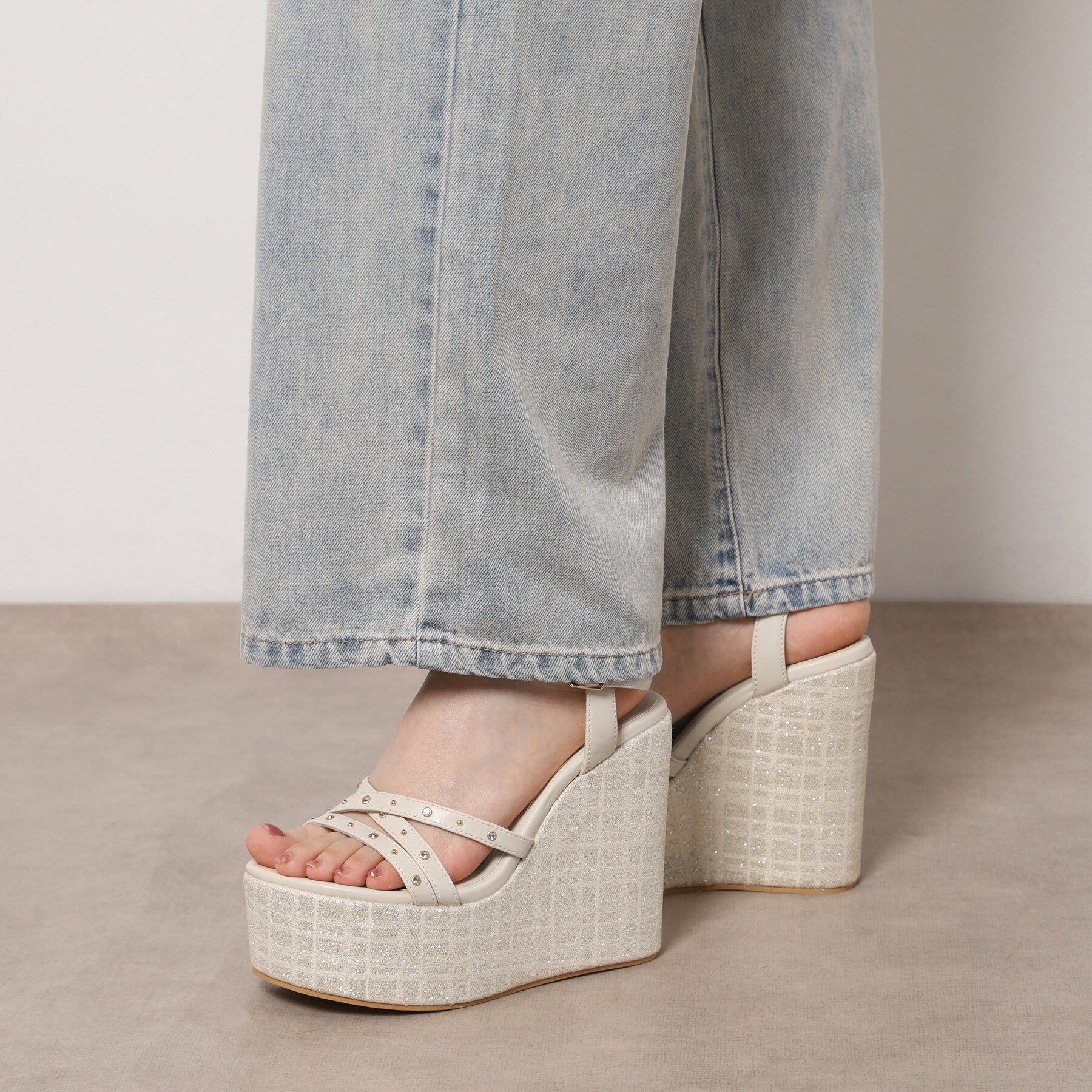 ESPERANZA「ビジュースタッズウェッジサンダル」|サンダル|