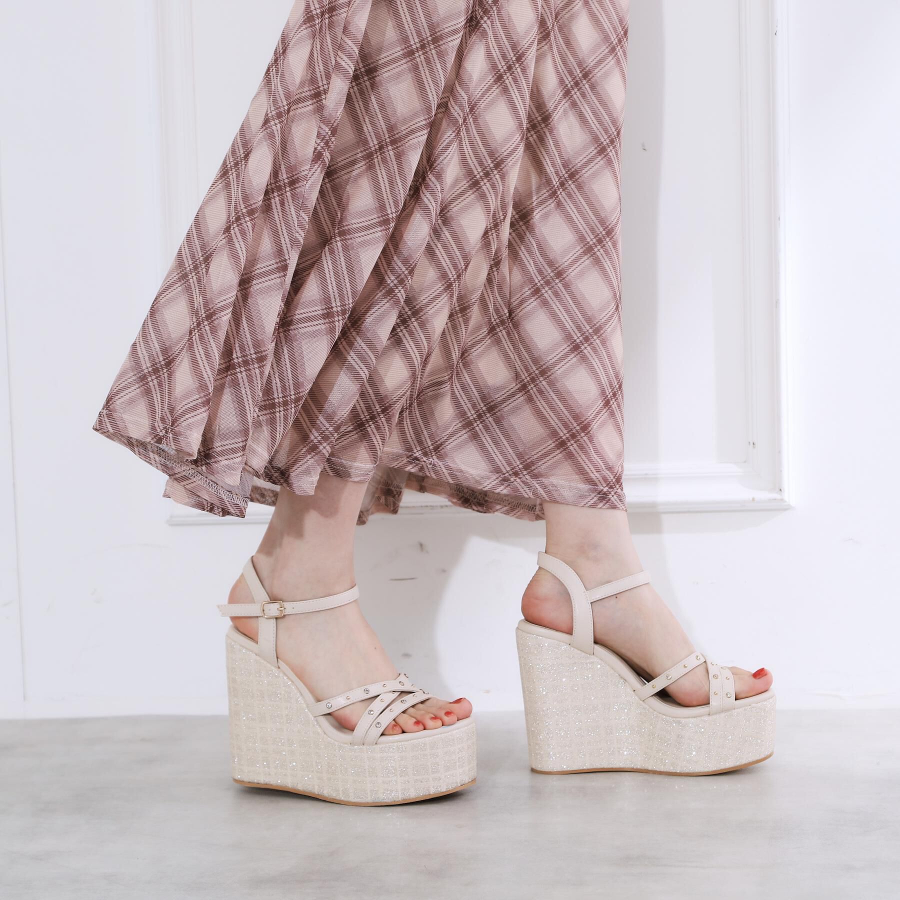 ESPERANZA「ビジュースタッズウェッジサンダル」|サンダル|