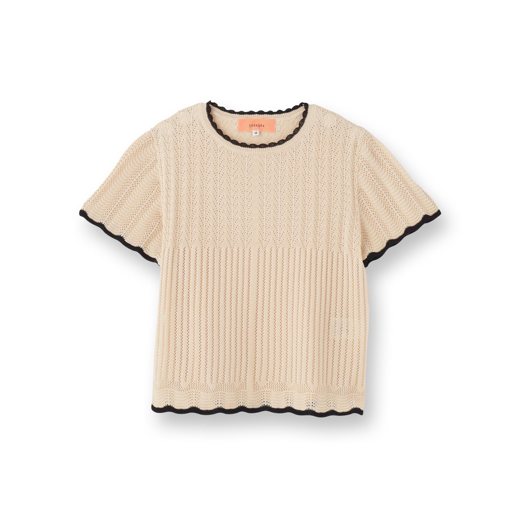 SunaUna「【透かし柄】スカラップニット」|ニット・セーター|