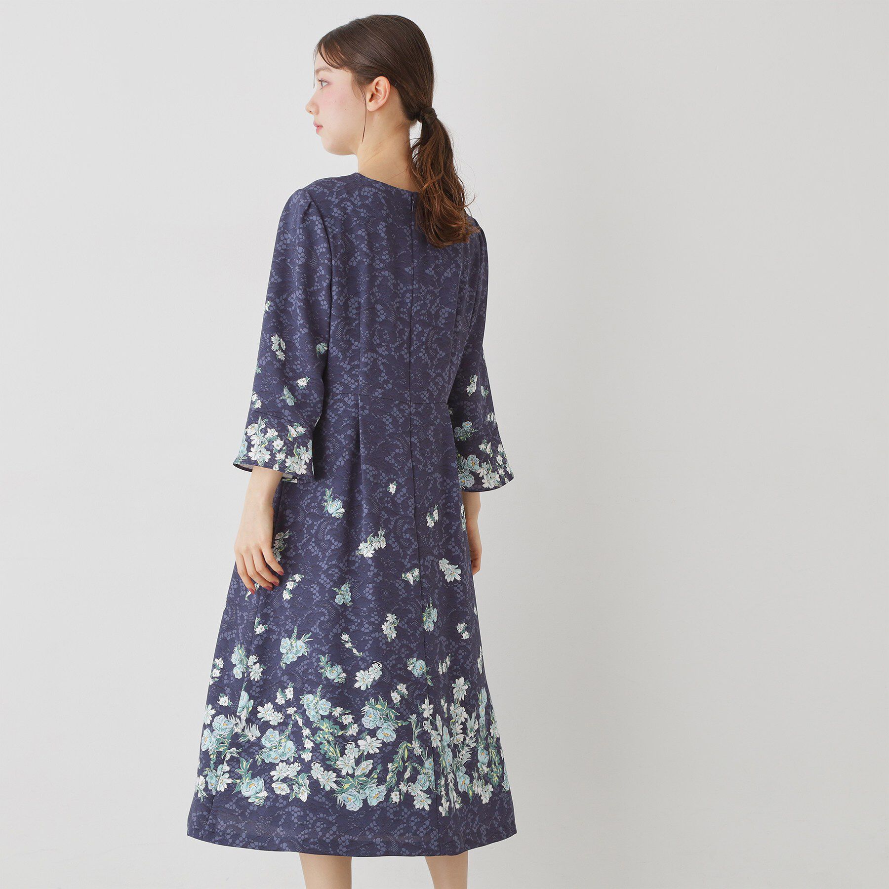 SunaUna「【co creation and yours／SS～L】レースプリントワンピース」|ワンピース|