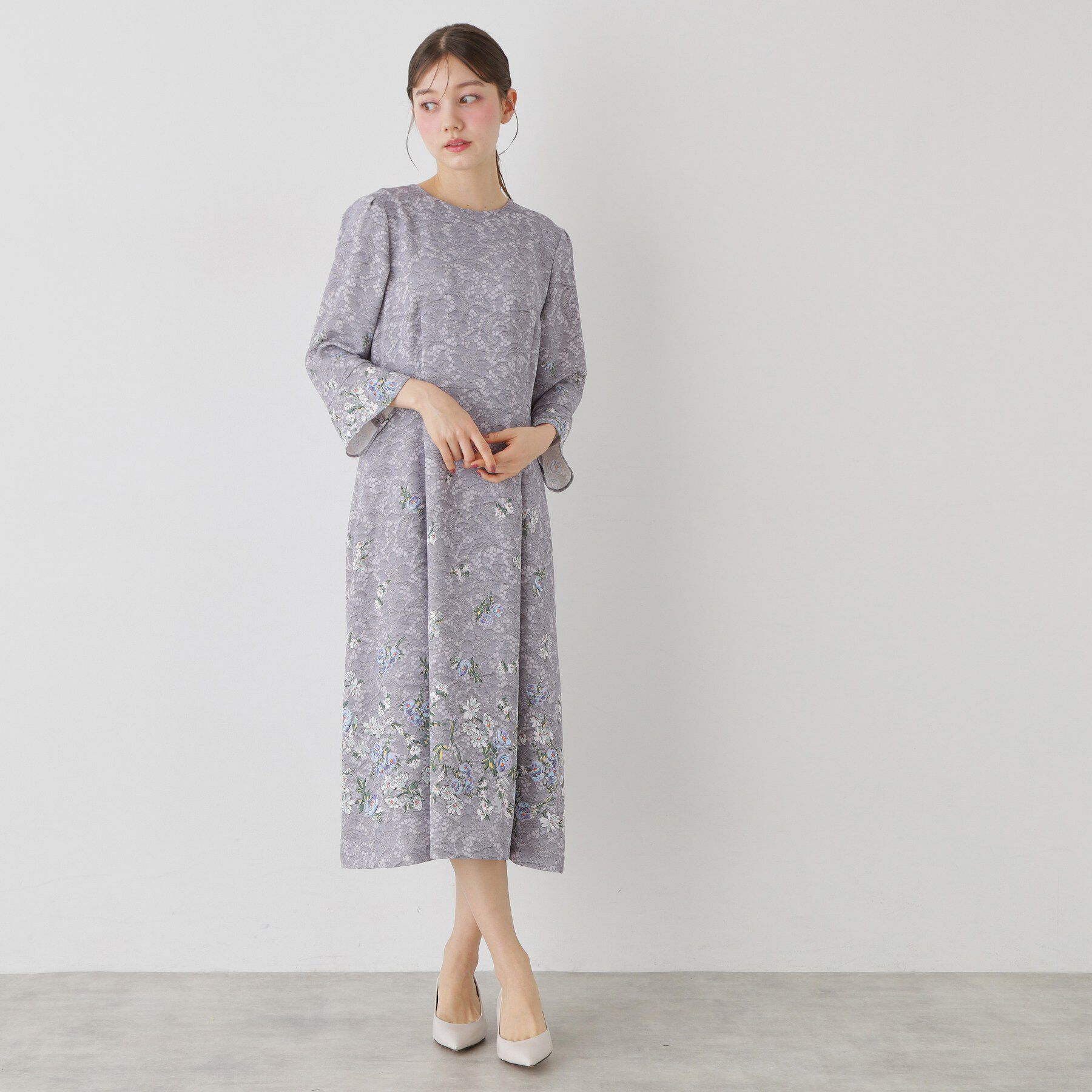 SunaUna「【co creation and yours／SS～L】レースプリントワンピース」|ワンピース|