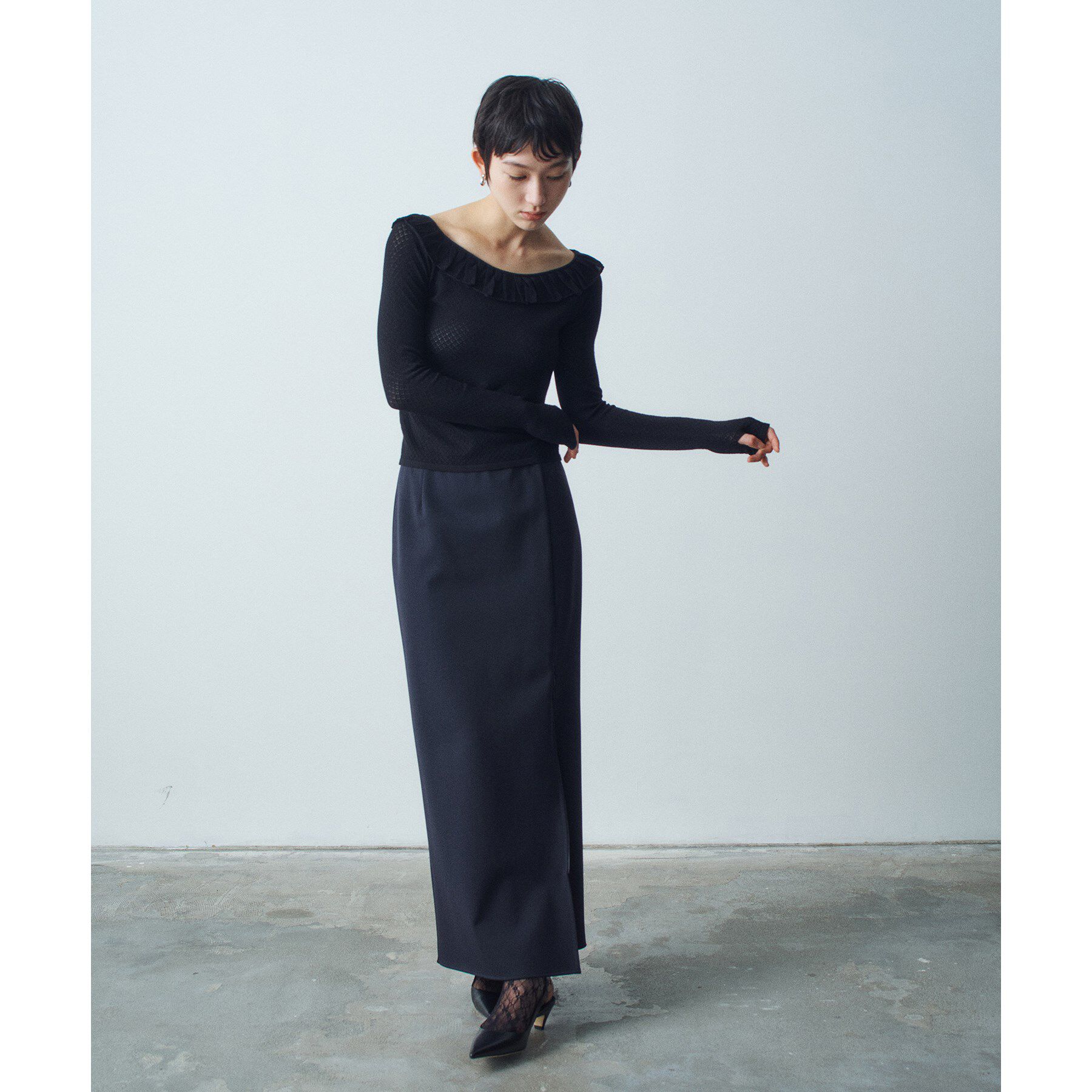 CODE A「frill lace knit pullover」|ニット・セーター|