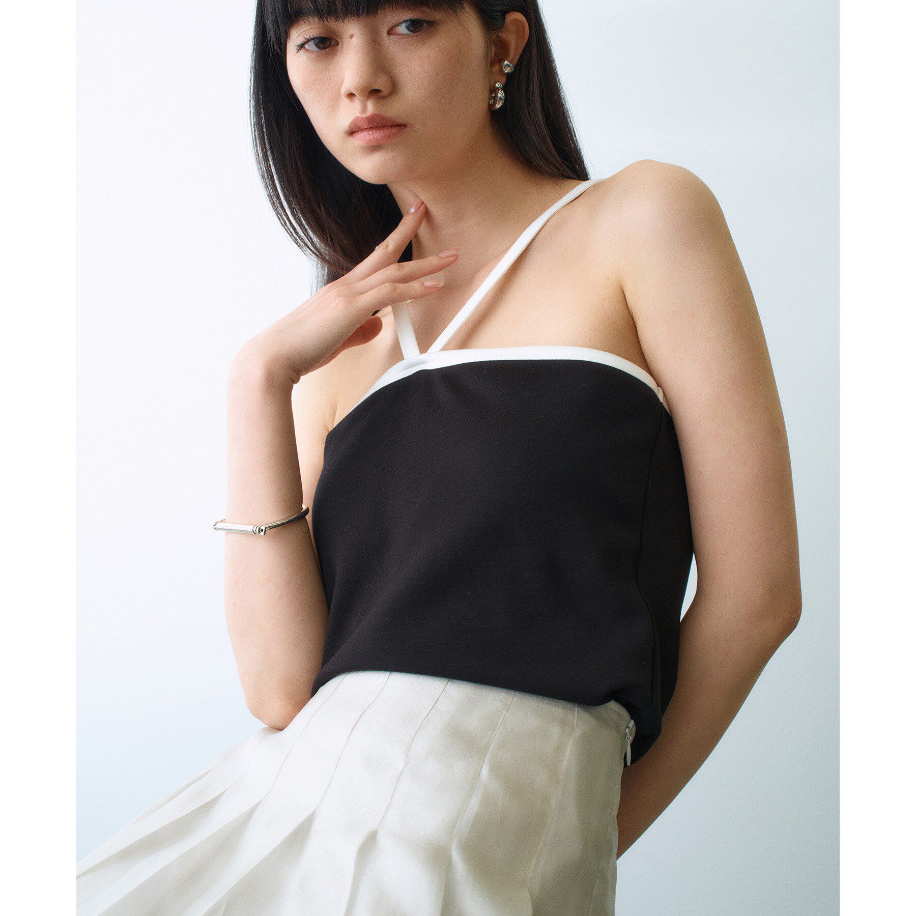 CODE A「design cut camisole」|キャミソール|ブラック(519)