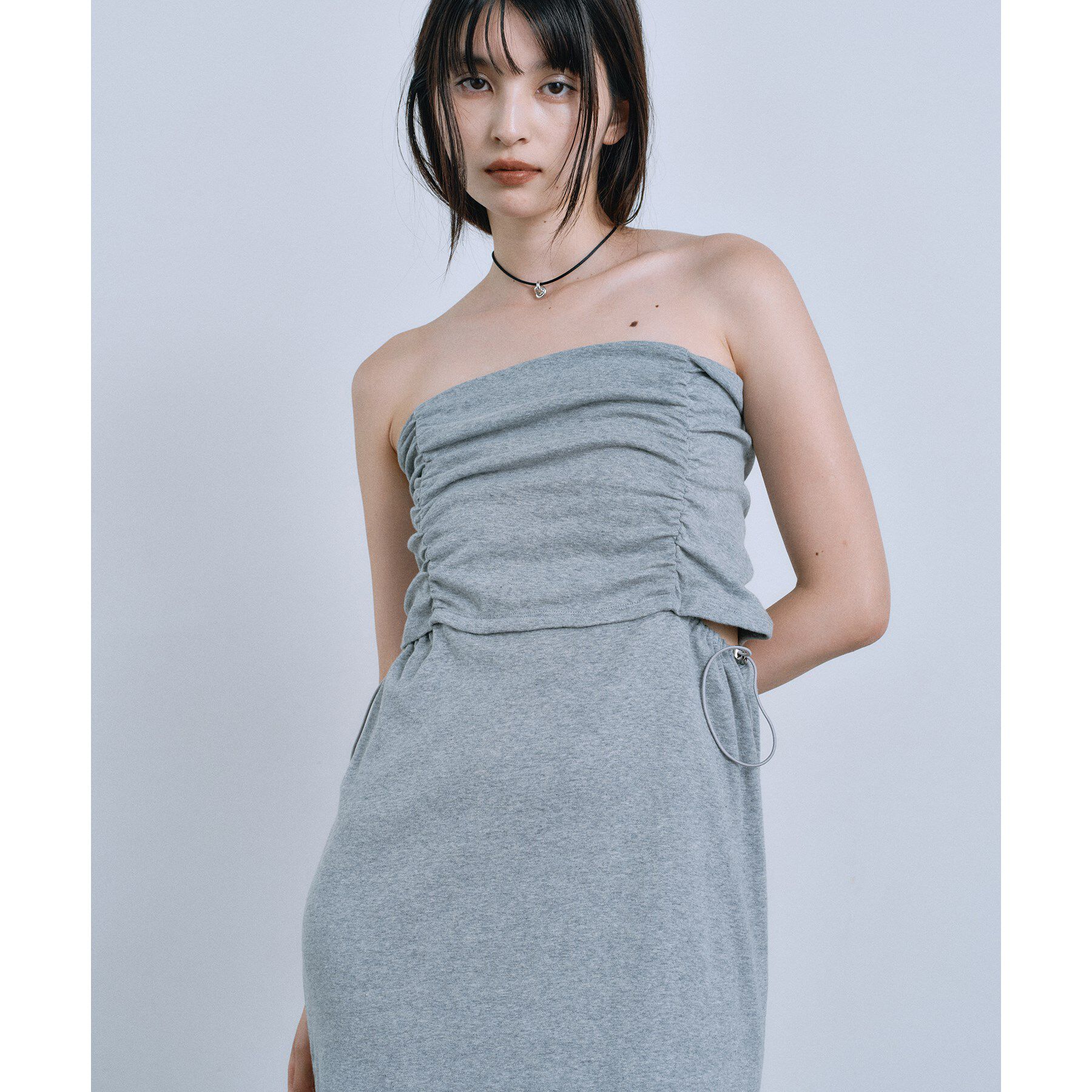 CODE A「drawstring skirt dress」|スカート|ライトグレー(011