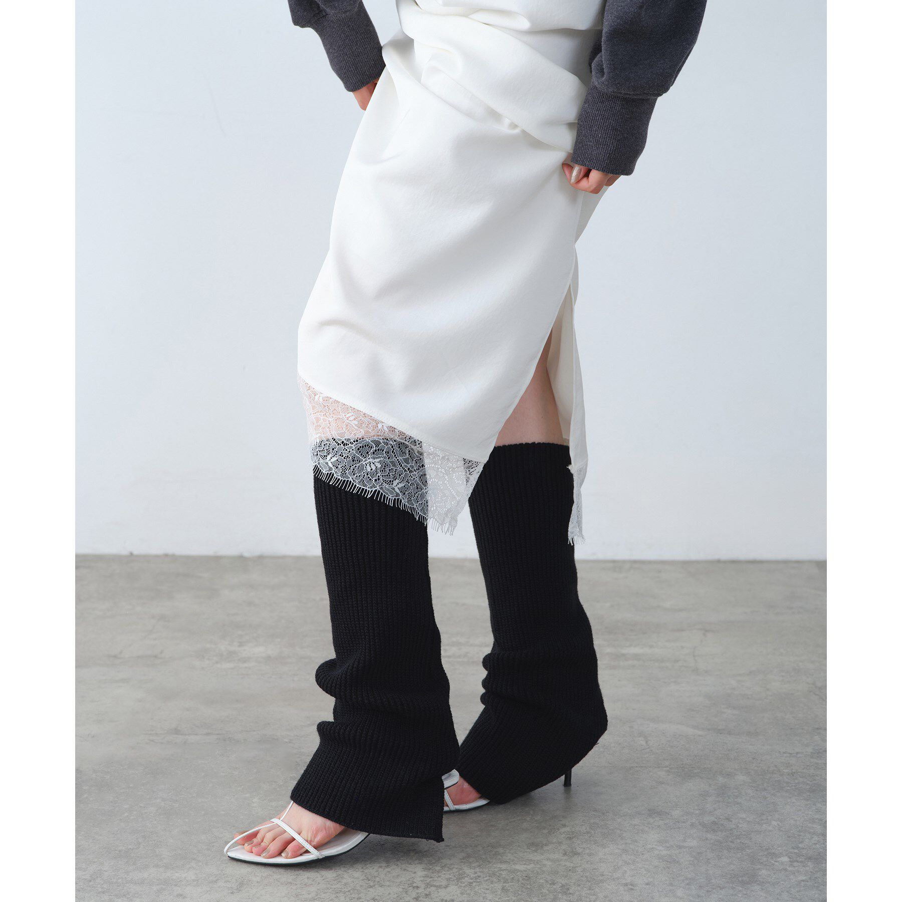 CODE A「piedi nudi｜rib knit leg warmer」|レッグウォーマー|