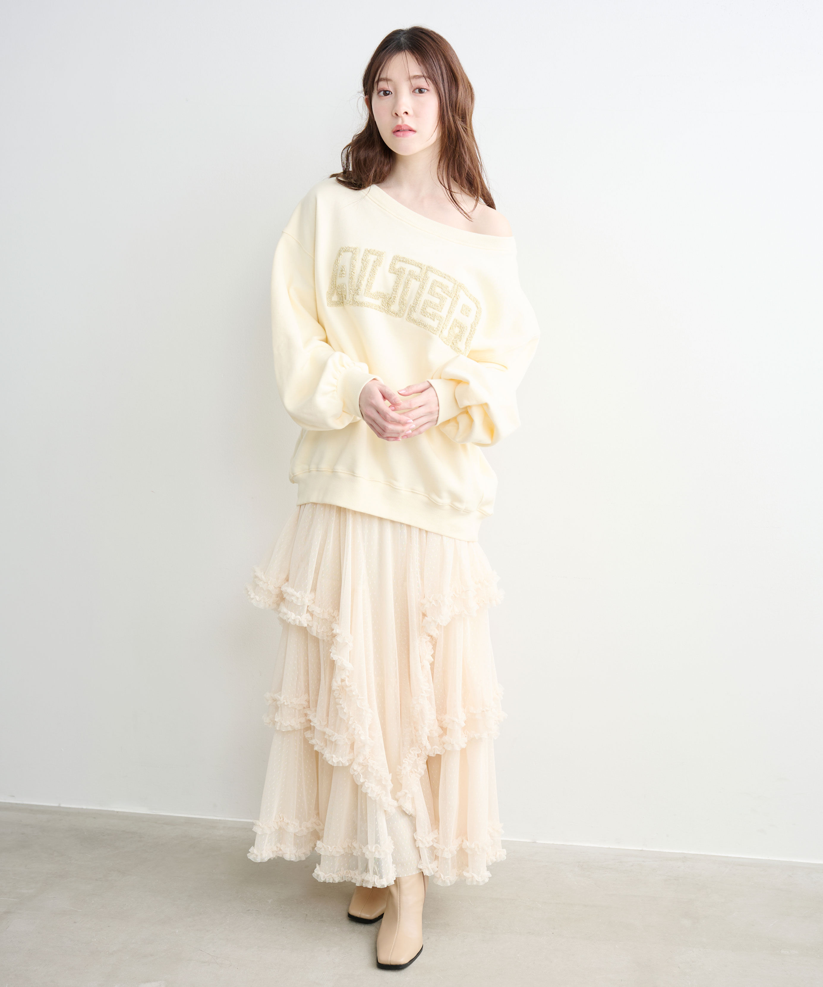 COCO DEAL「ドットチュールティアードフレアスカート」|スカート|