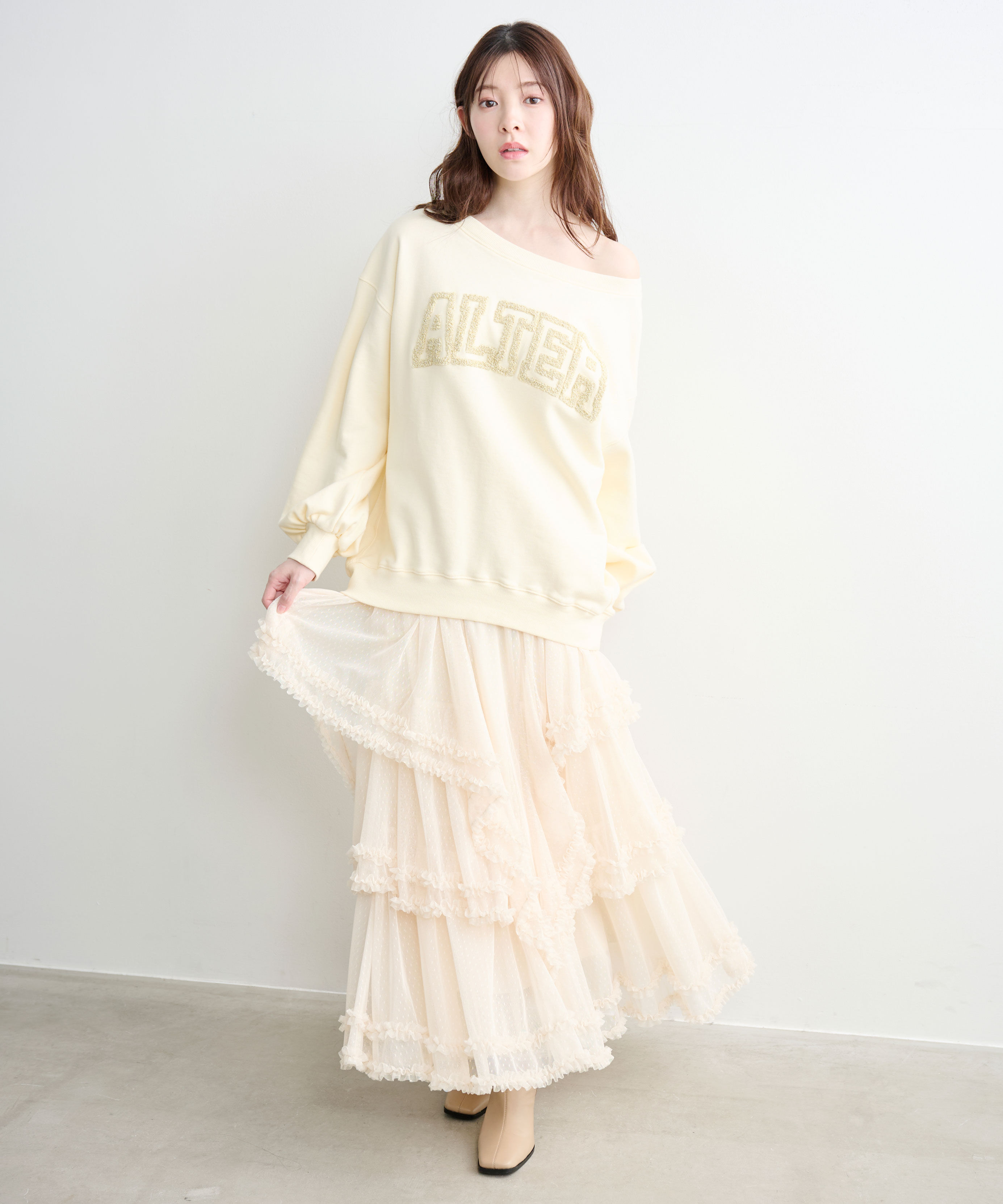 COCO DEAL「さがらグリッター刺繍ロゴスウェット」|スウェット・ジャージ|