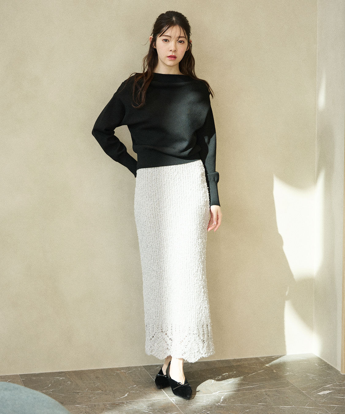 COCO DEAL「柄編みニットタイトスカート」|スカート|