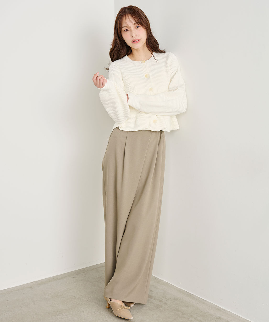 COCO DEAL「ペプラムボタンニット」|ニット・セーター|