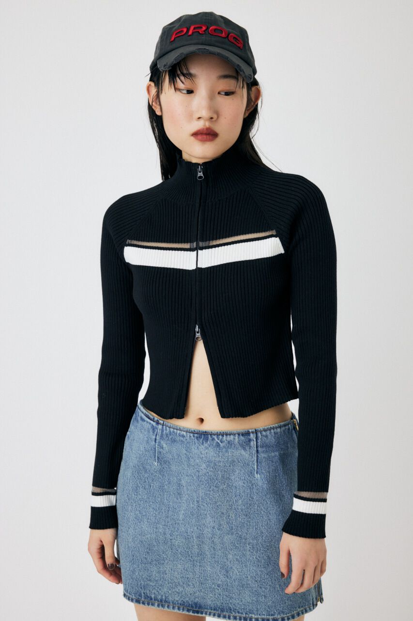 MOUSSY「W ZIP TRUCK ニット」|ニット・セーター|