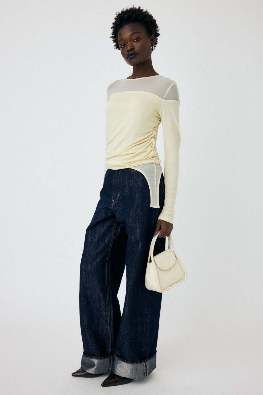 MOUSSY「SHEER LAYERED LS トップス」|Tシャツ・カットソー|