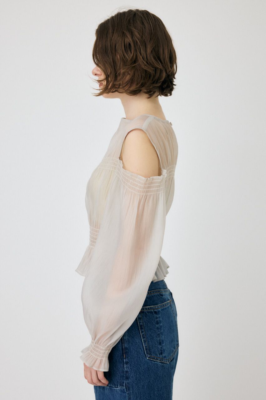 MOUSSY「SHEER GATHER ブラウス」|シャツ・ブラウス|