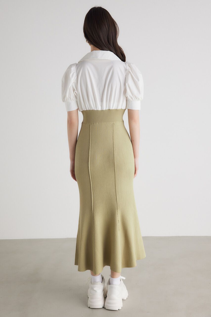 rienda「シャツドッキング Knit OP」|ワンピース|