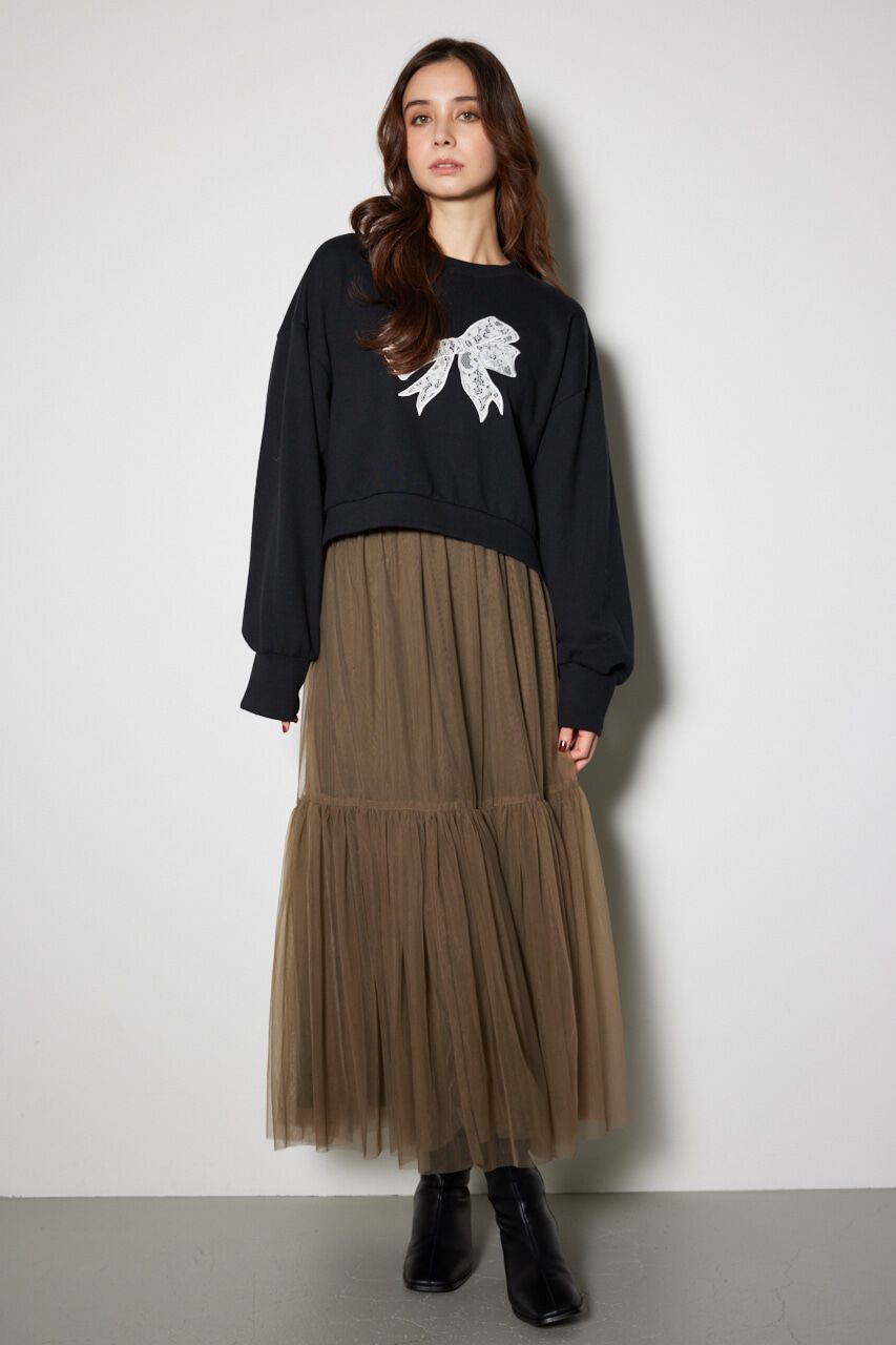 rienda「配色チュールティアードスカート」|スカート|KHA