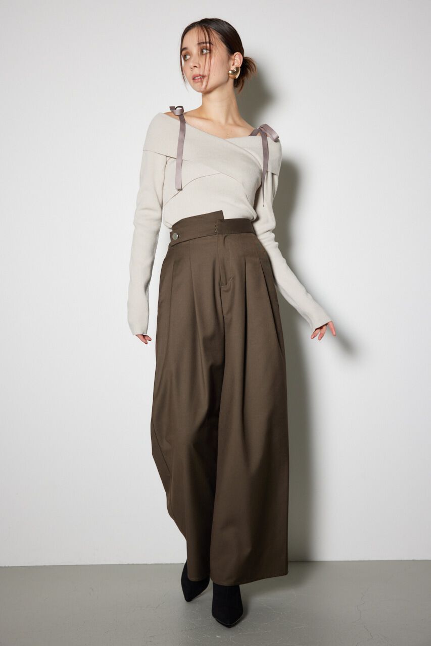 rienda「レイヤードベルトジャストウエストパンツ」|その他|