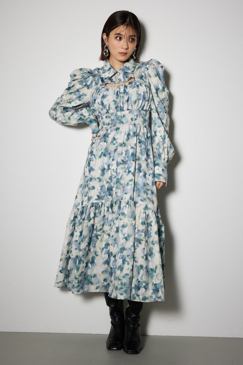 rienda「ウエストシャーリングシャツディテールワンピース」|ワンピース|NVY