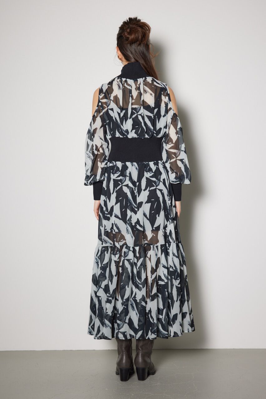 rienda「knitコンビスリットフレアワンピース」|ワンピース|