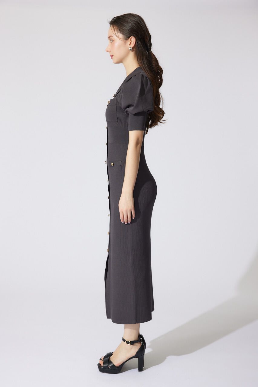 rienda「パフスリーブニットタイトワンピース」|ワンピース|