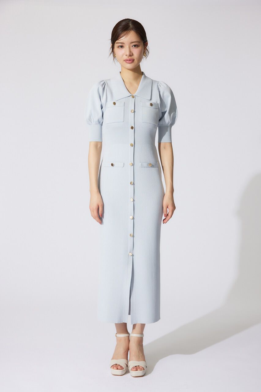 rienda「パフスリーブニットタイトワンピース」|ワンピース|