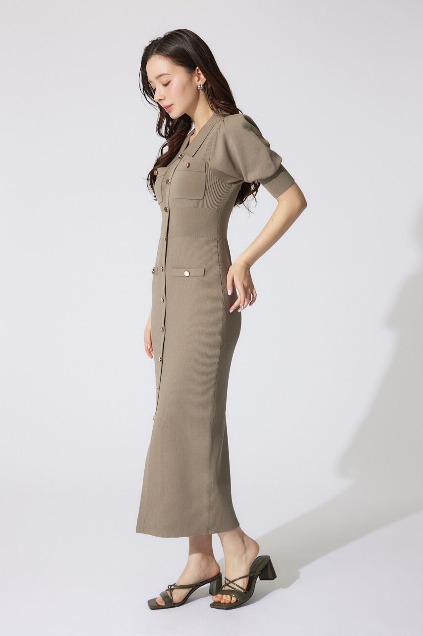 rienda「パフスリーブニットタイトワンピース」|ワンピース|