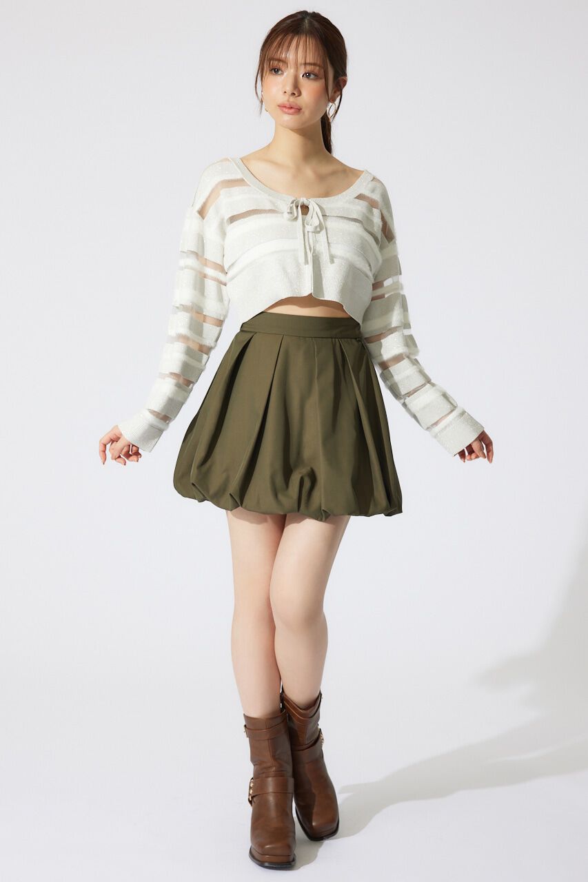 rienda「シアーボーダーニットカーディガン」|カーディガン|