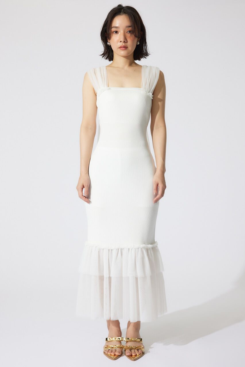 rienda「チュールレイヤードホルターニットワンピース」|ワンピース|