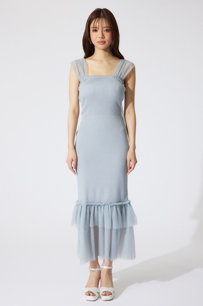 rienda「チュールレイヤードホルターニットワンピース」|ワンピース|