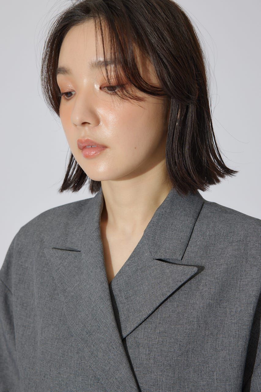 rienda「リネンライククロップドハーフスリーブジャケット」|その他|