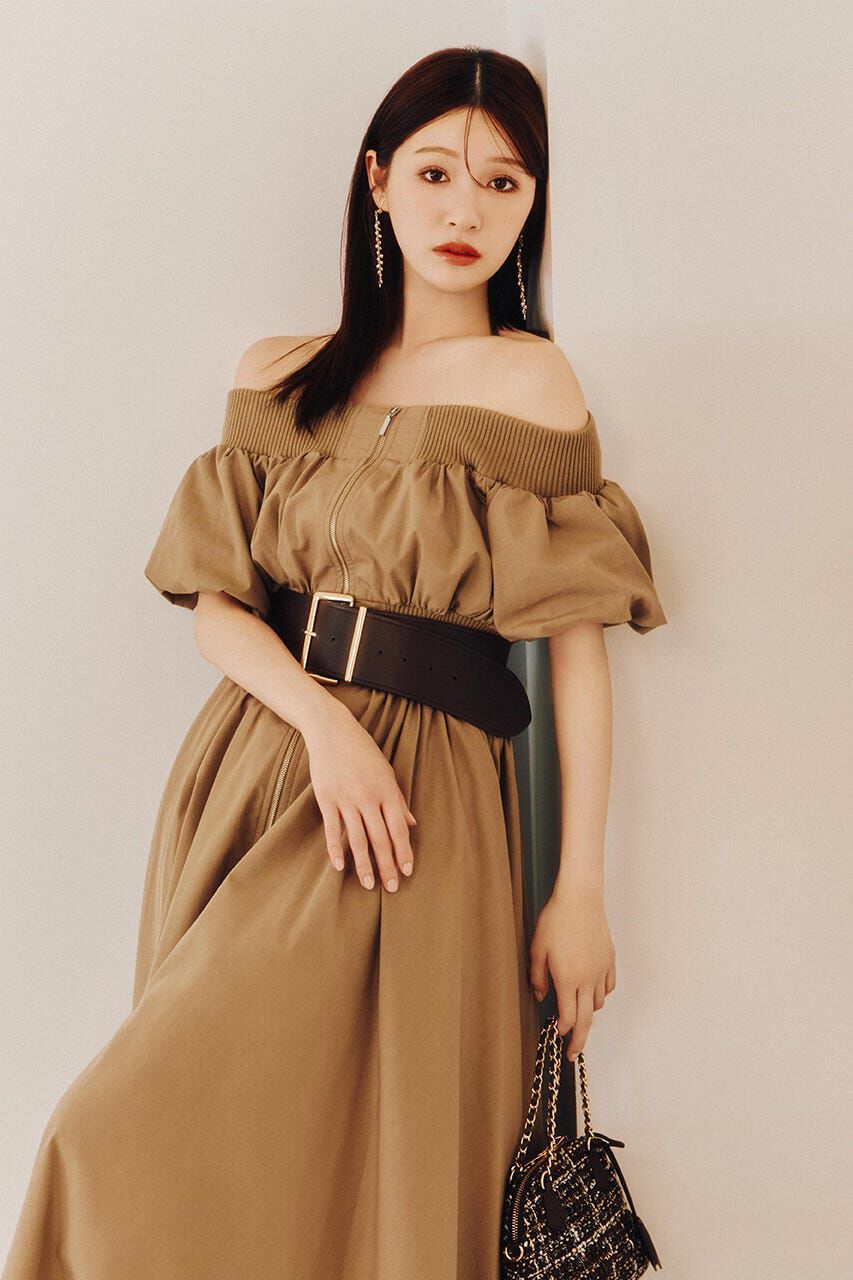 rienda「MA-1オフショルフレアワンピース」|ワンピース|