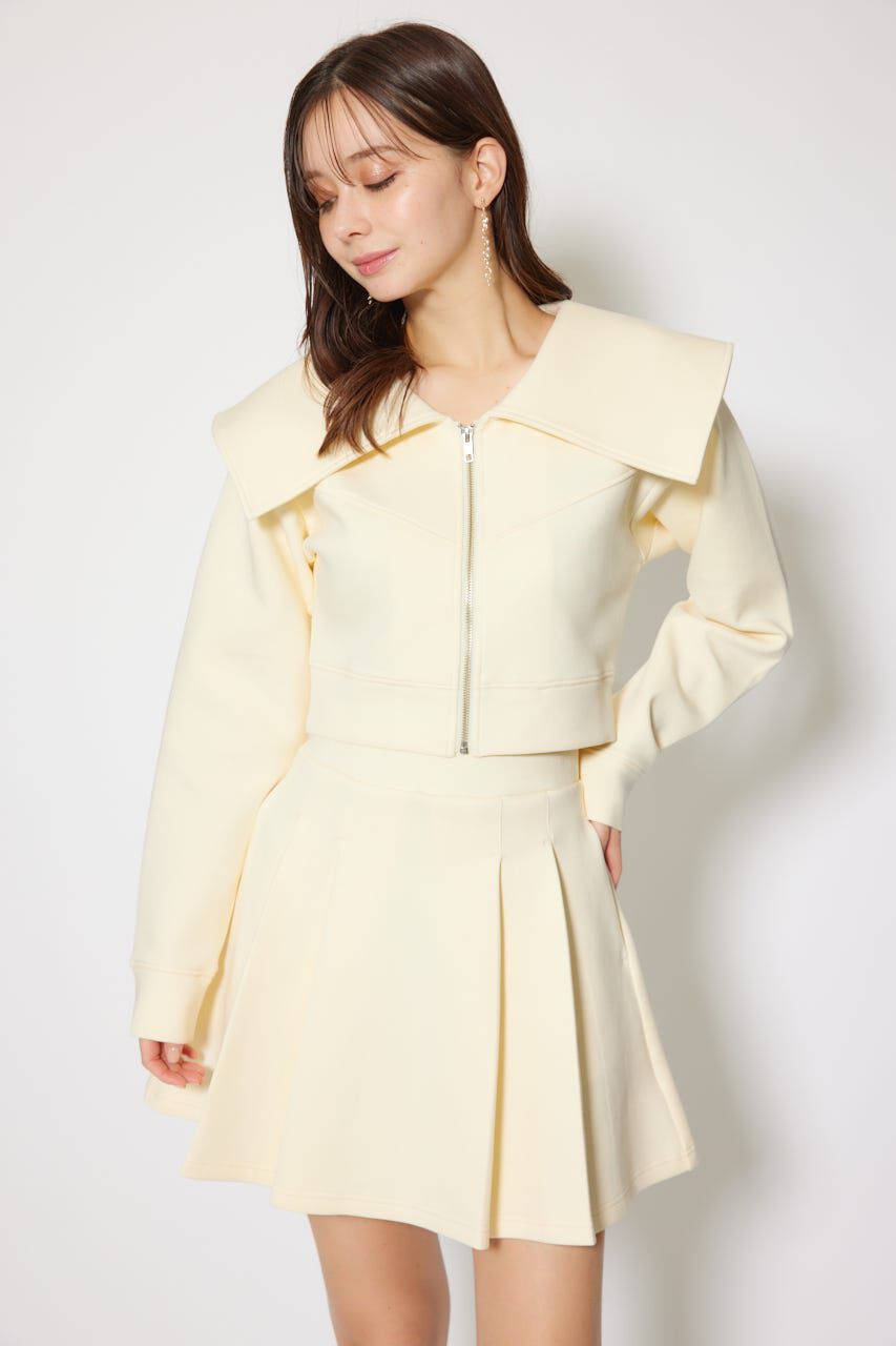 rienda「BIGカラーフロントZIPトップス」|Tシャツ・カットソー|